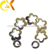 stainless steel jewelry interlocking chain link flower bracelet for lovely girl